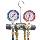 Ritchie Engineering Co., Inc. / YELLOW JACKET 49962 4-Valve Test &amp; Charging Manifold, Red/Blue, No Hose
