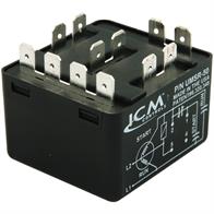 ICM Controls UMSR50 Universal Motor Starting Relay, 50 amps; Patented differential voltage sensing; Voltage rating 110-270VAC, Single Phase (Max. Voltage Contact Rating 502 VAC); replacement for ALL standard potential relays. Image